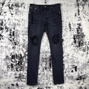 Purple Brand Jeans Mens Size 33x31 Skinny Destroyed Stretch Skater Grunge Punk